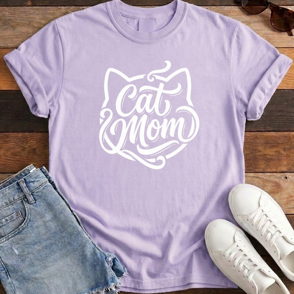 Cat Mom Classic Tee - Orchid