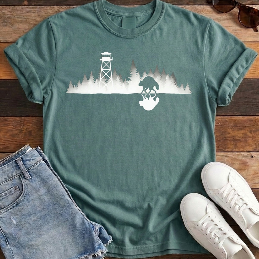 Mirrored Lookout Tee - Blue Spruce