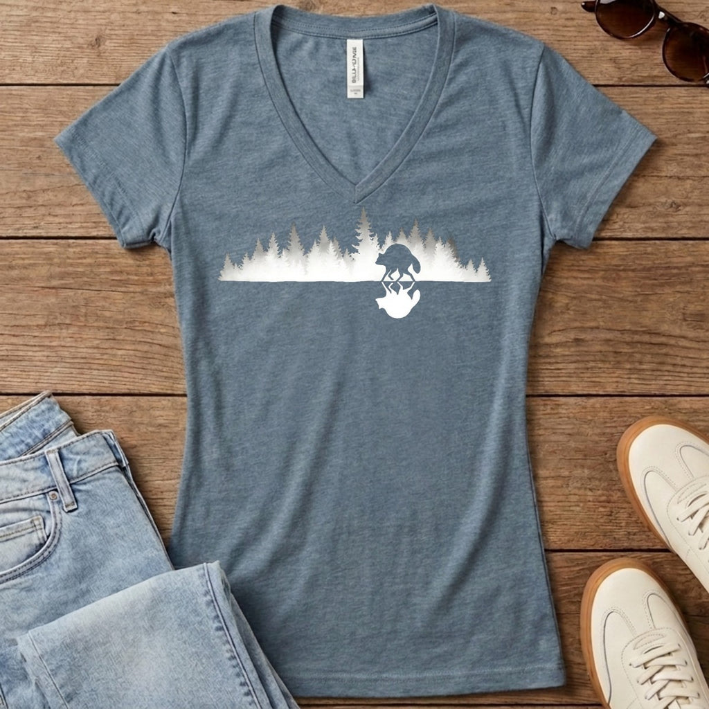 Jimothy Mirrored Women's V-Neck - Heather Slate