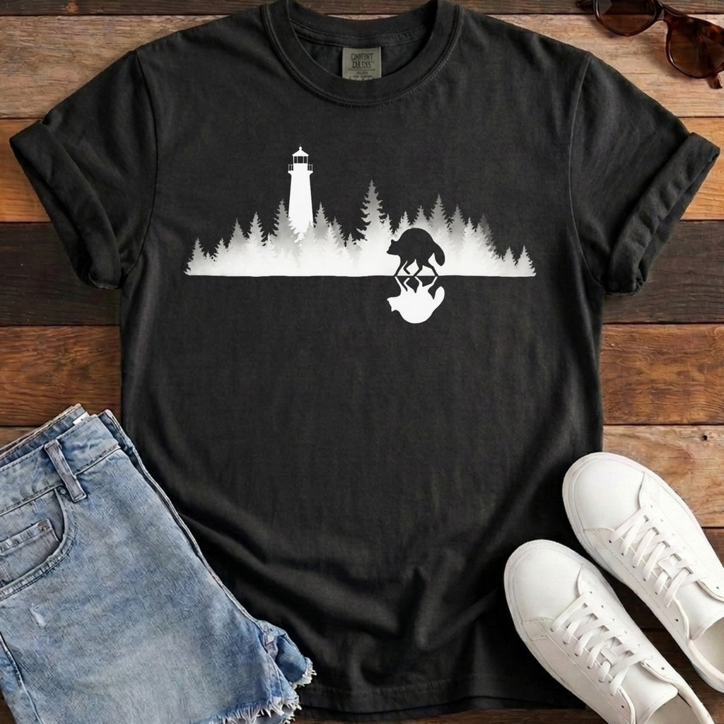 Mirrored Lighthouse Tee - Black