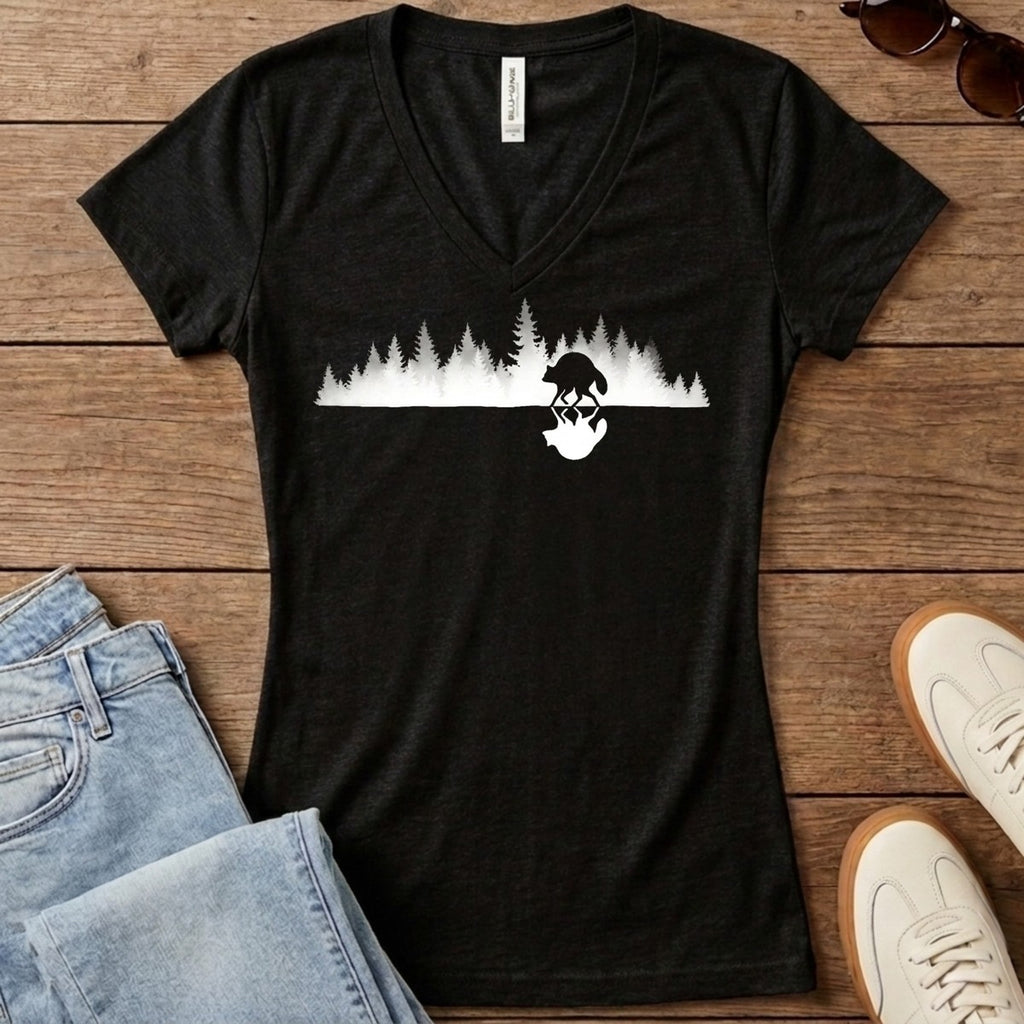 Jimothy Mirrored Women's V-Neck - Black Heather