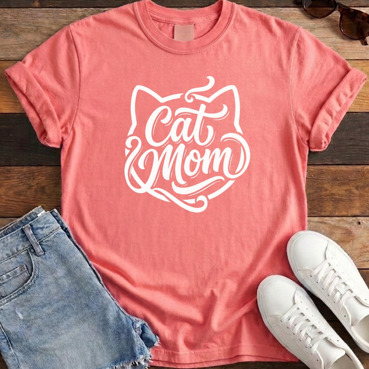 Cat Mom Classic Tee - Watermelon