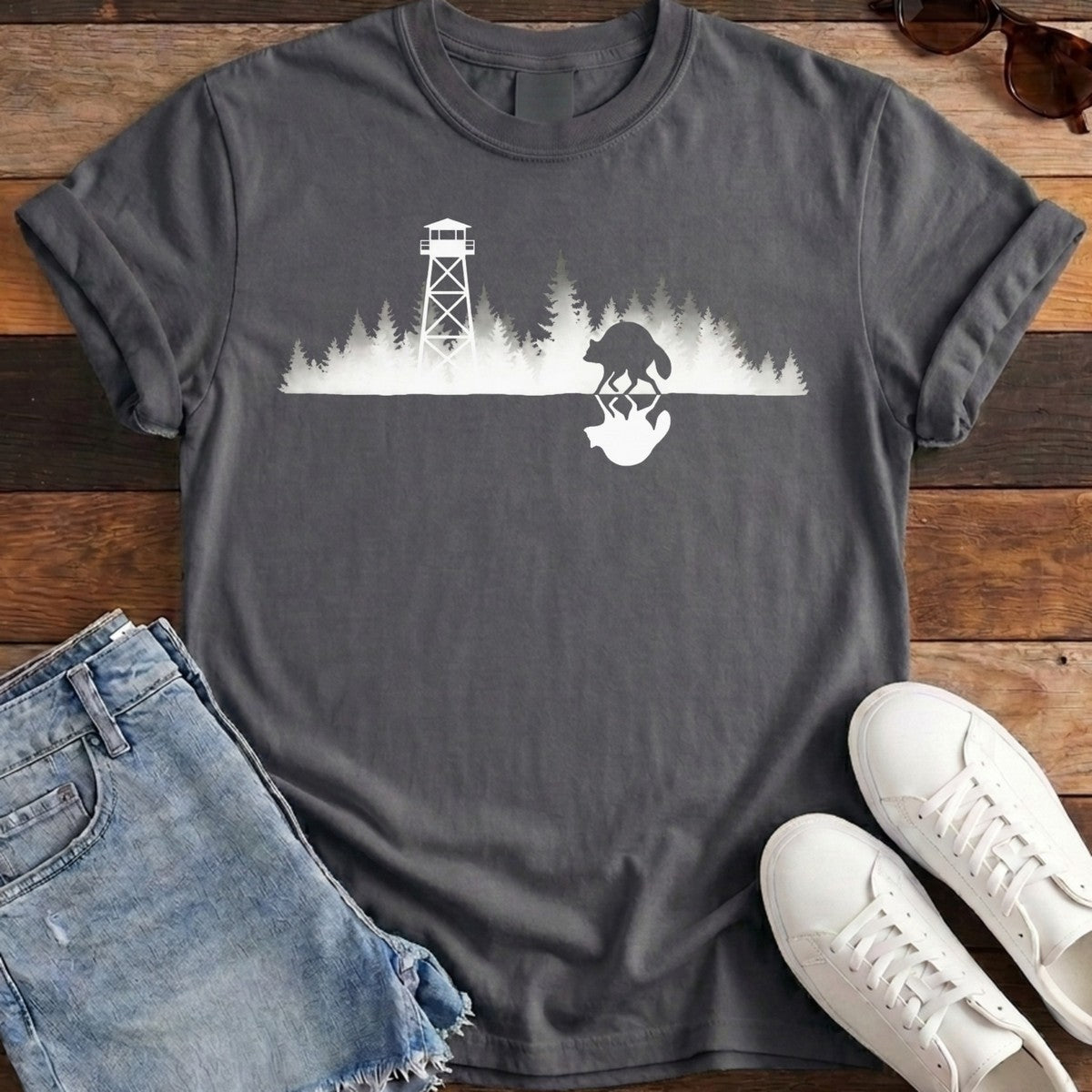 Mirrored Lookout Tee - Pepper