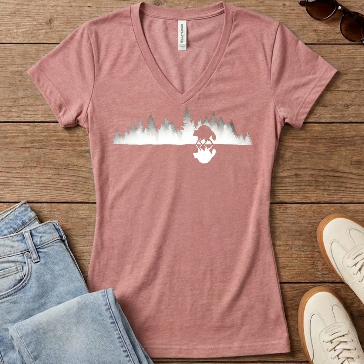 Jimothy Mirrored Women's V-Neck - Heather Mauve