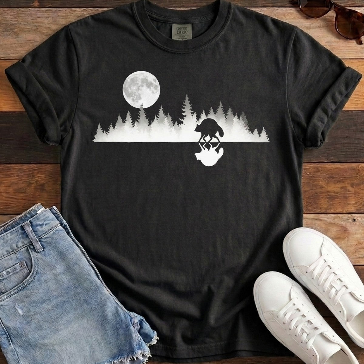 Mirrored Moon Tee - Black
