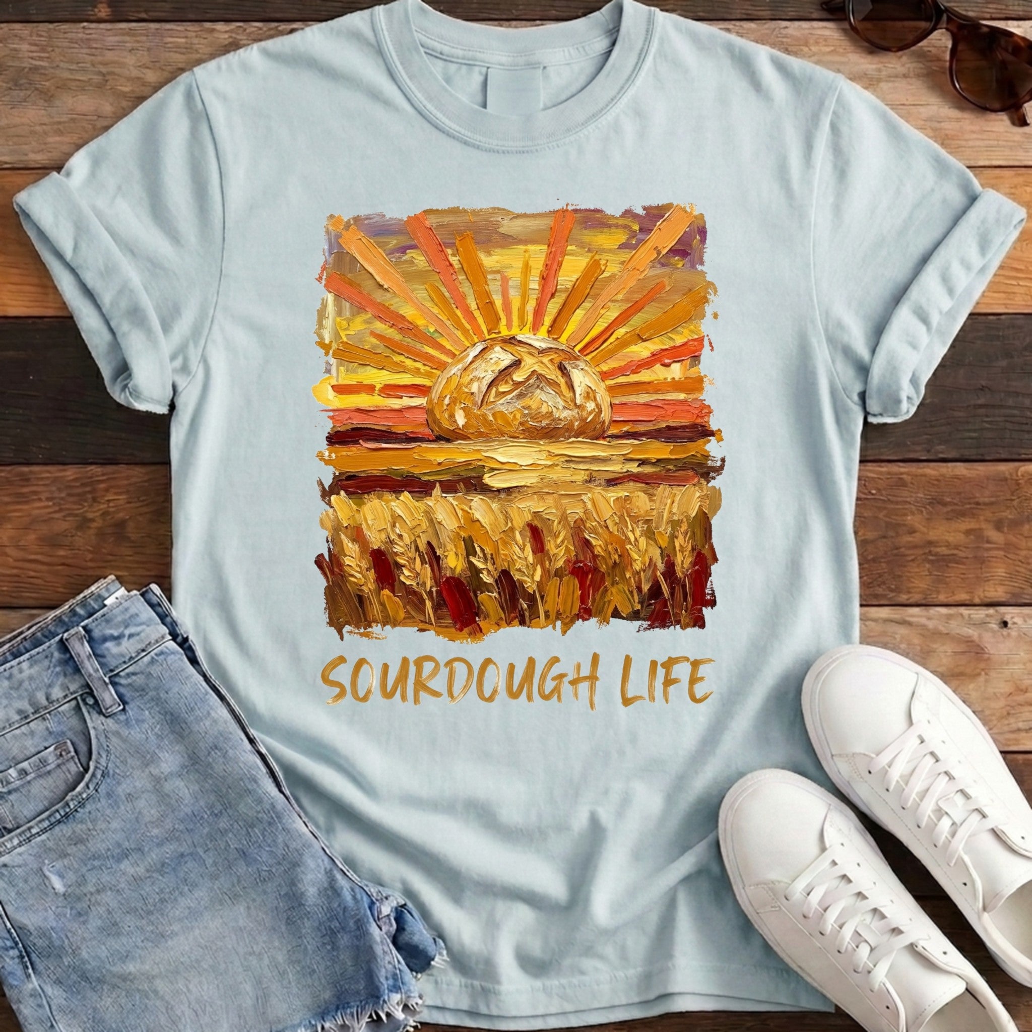 Sourdough Sunrise tee chambray