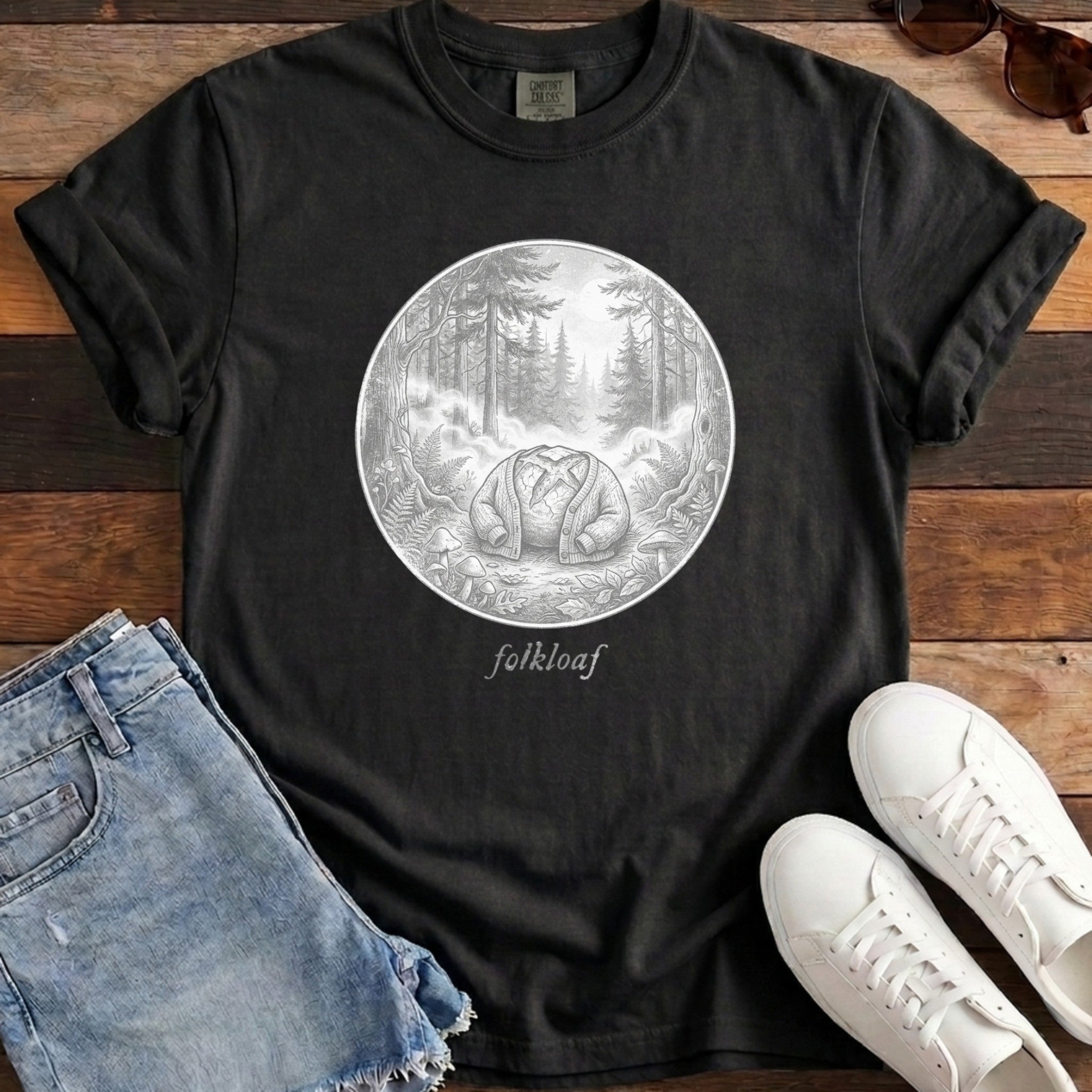 Folkloaf tee black