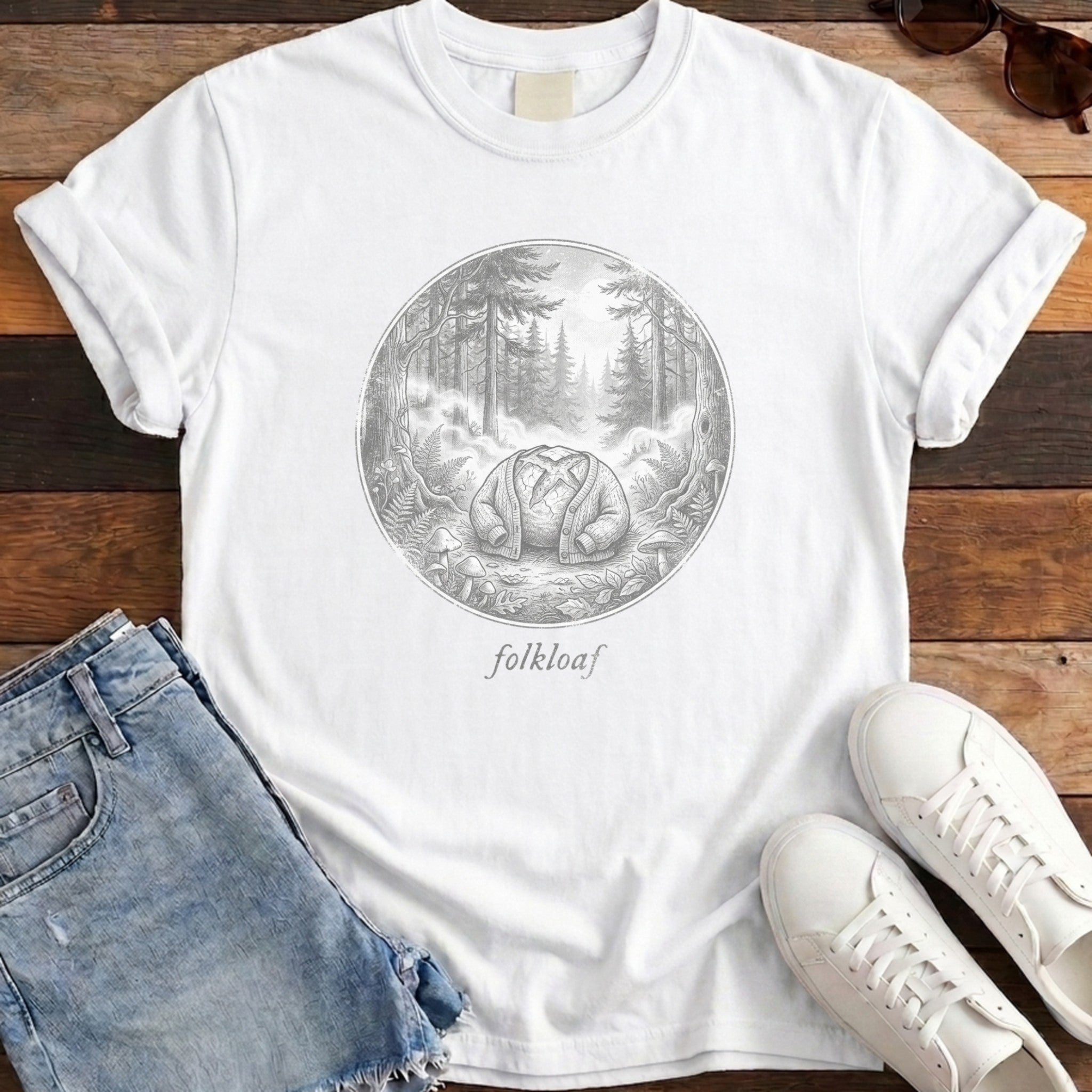 Folkloaf tee white