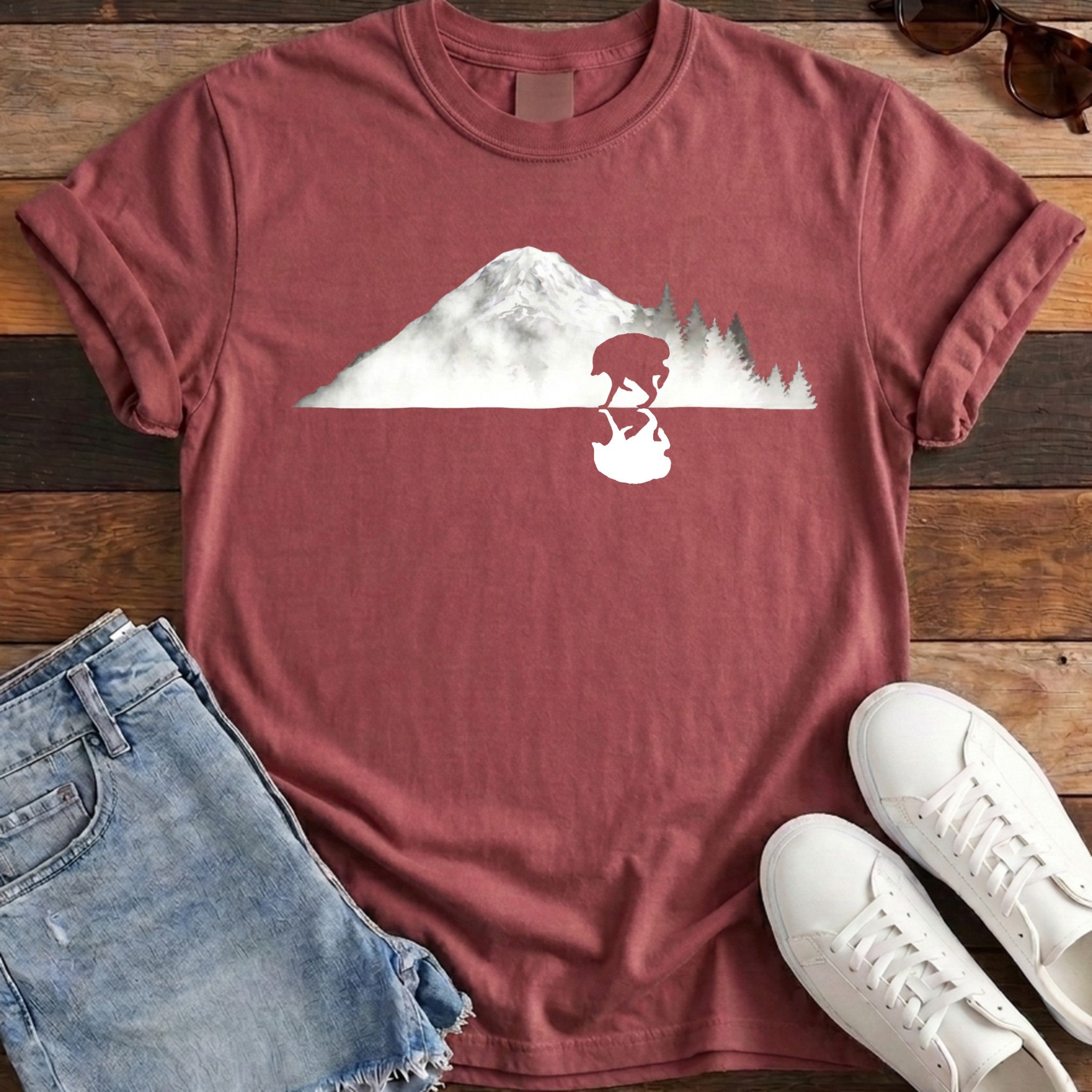 Jimothy Reflected Rainier Tee - Chili