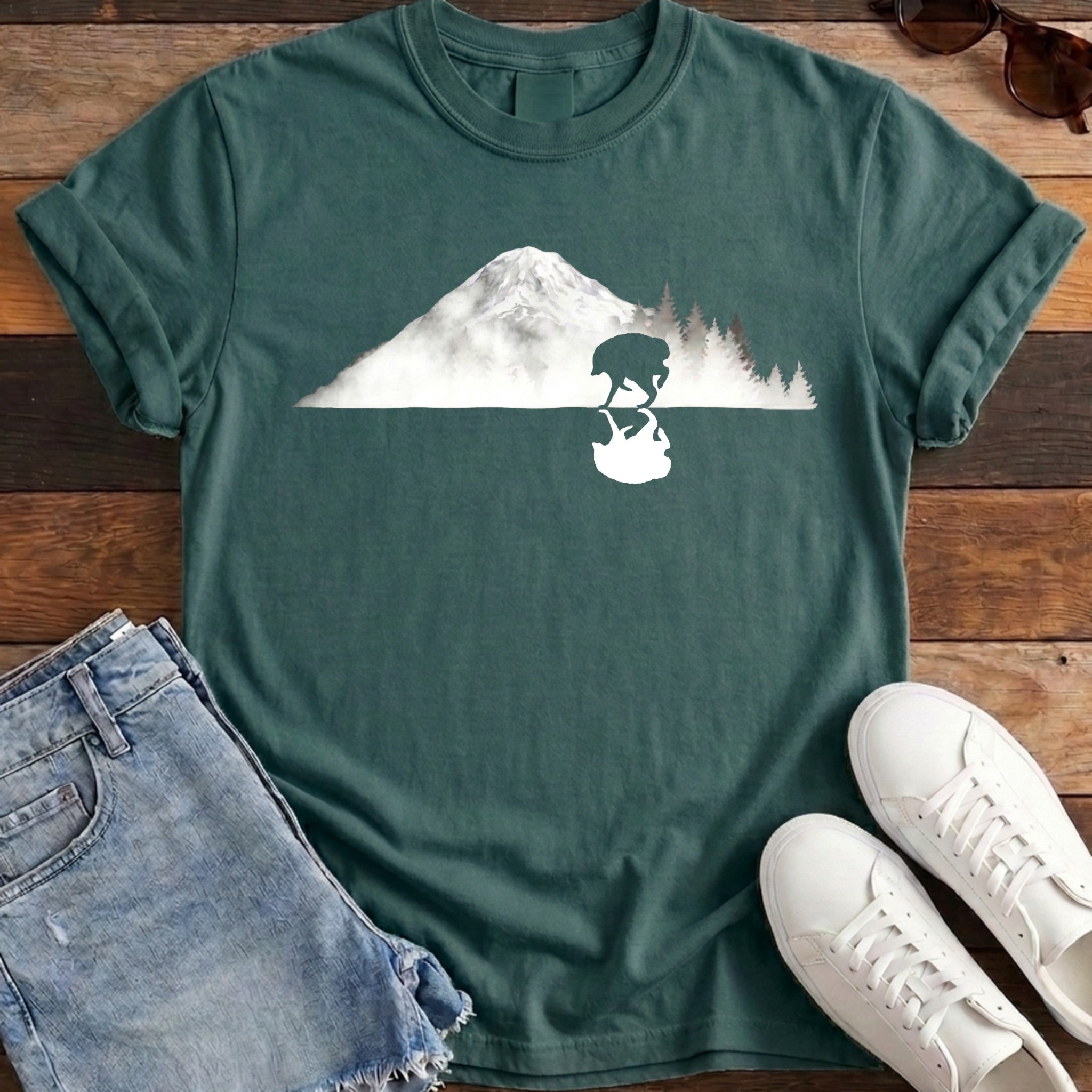 Jimothy Reflected Rainier Tee - Blue Spruce