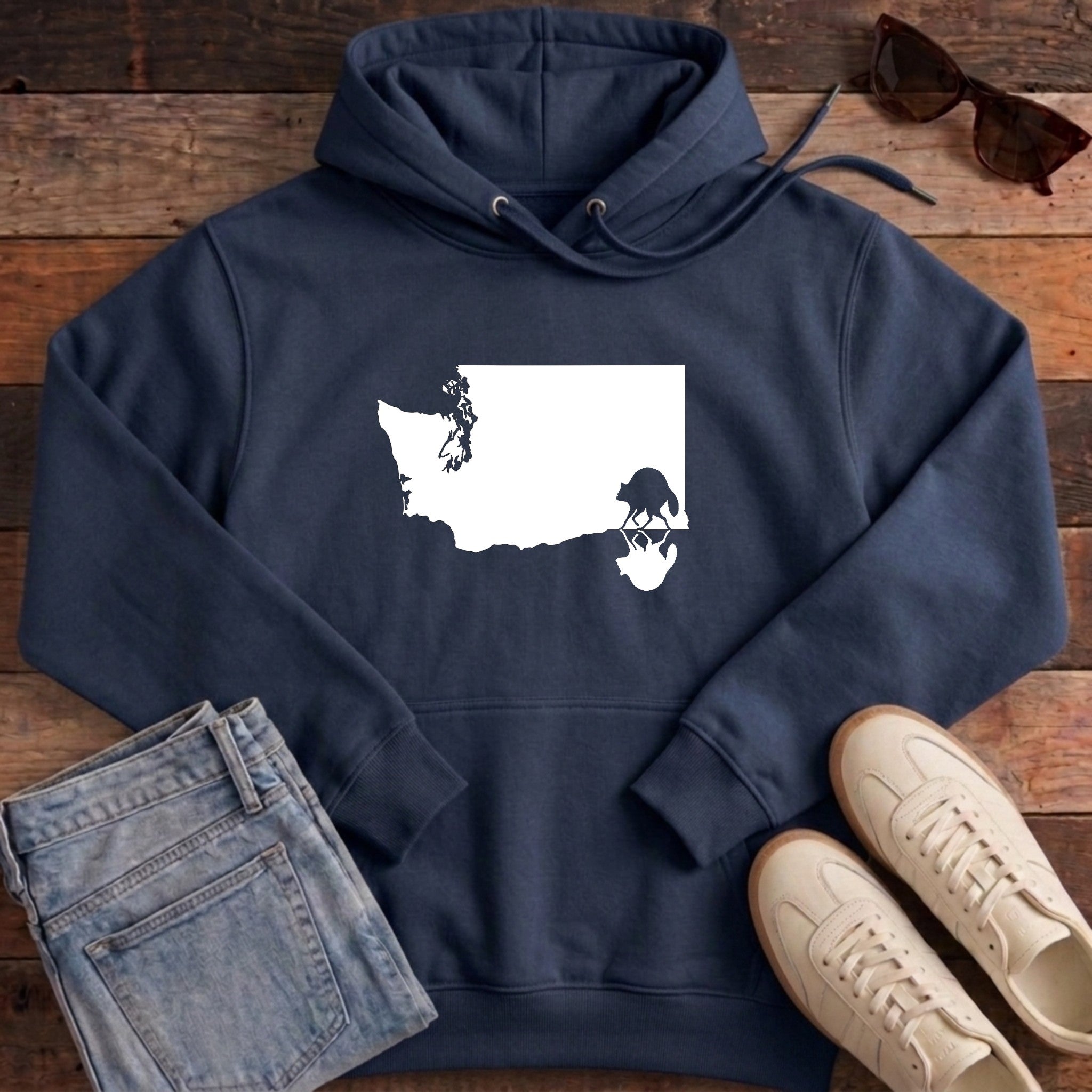 Solid State Jimothy Mirrored Hoodie - French Navy