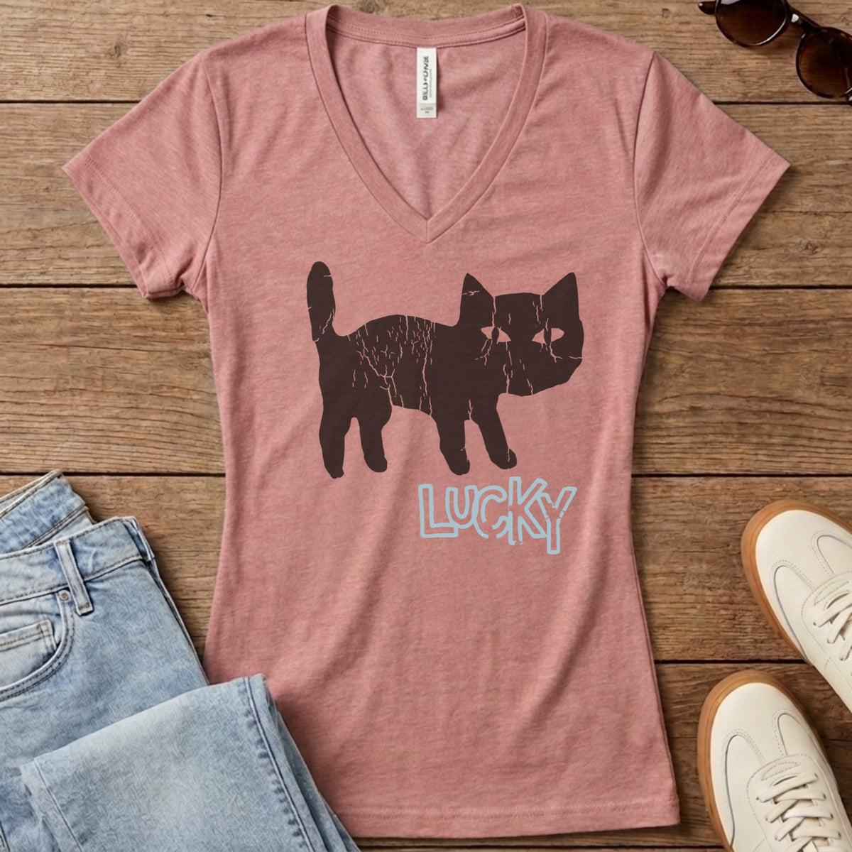 Lucky Women's V-Neck - Heather Mauve
