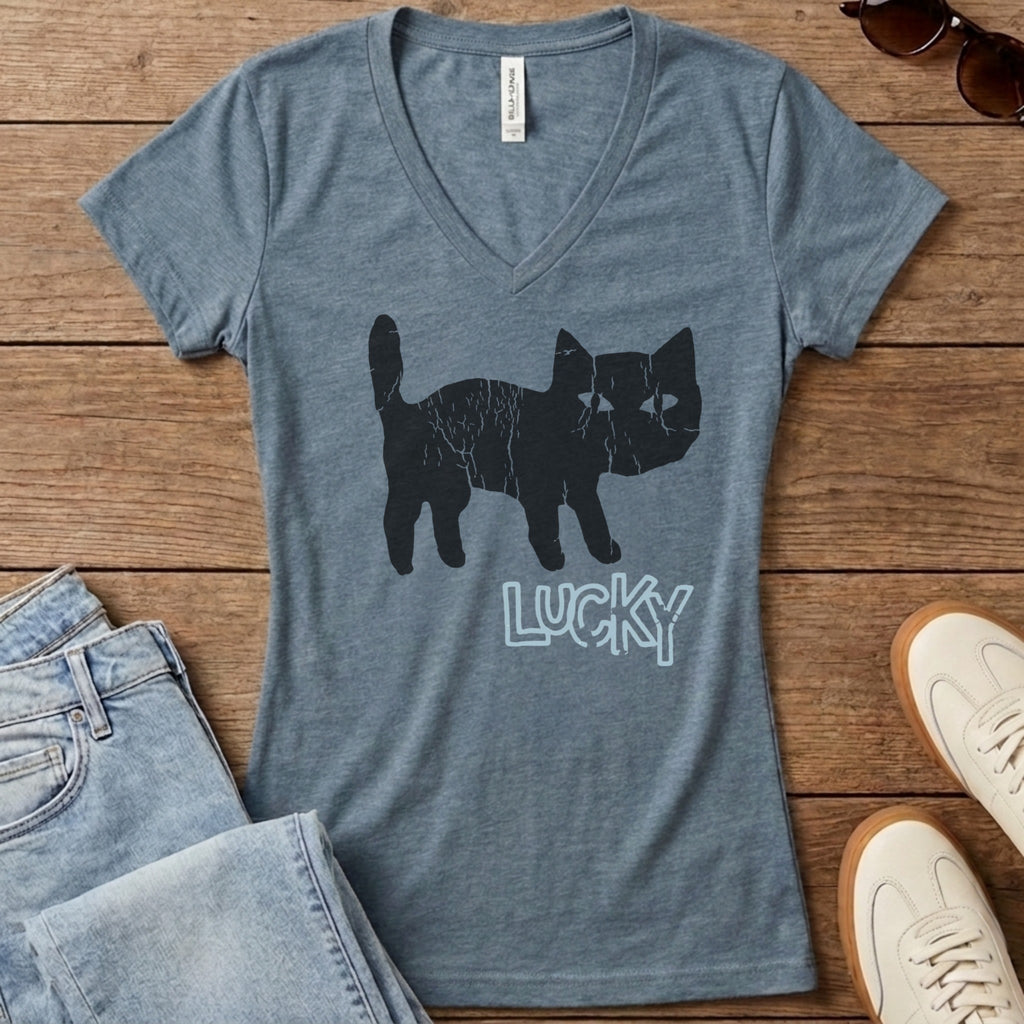 Lucky Women's V-Neck - Heather Slate