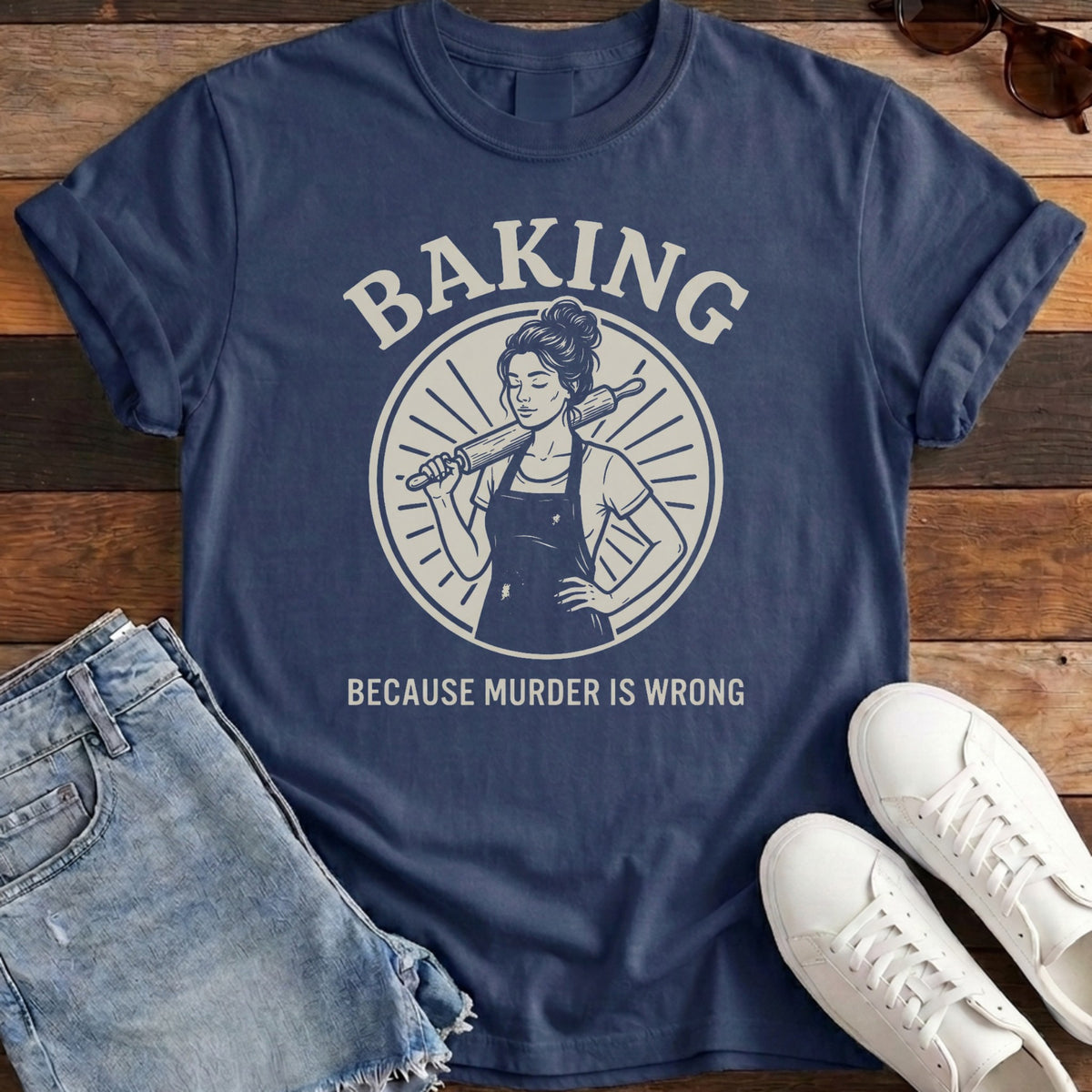Stress Baker Tee - Navy