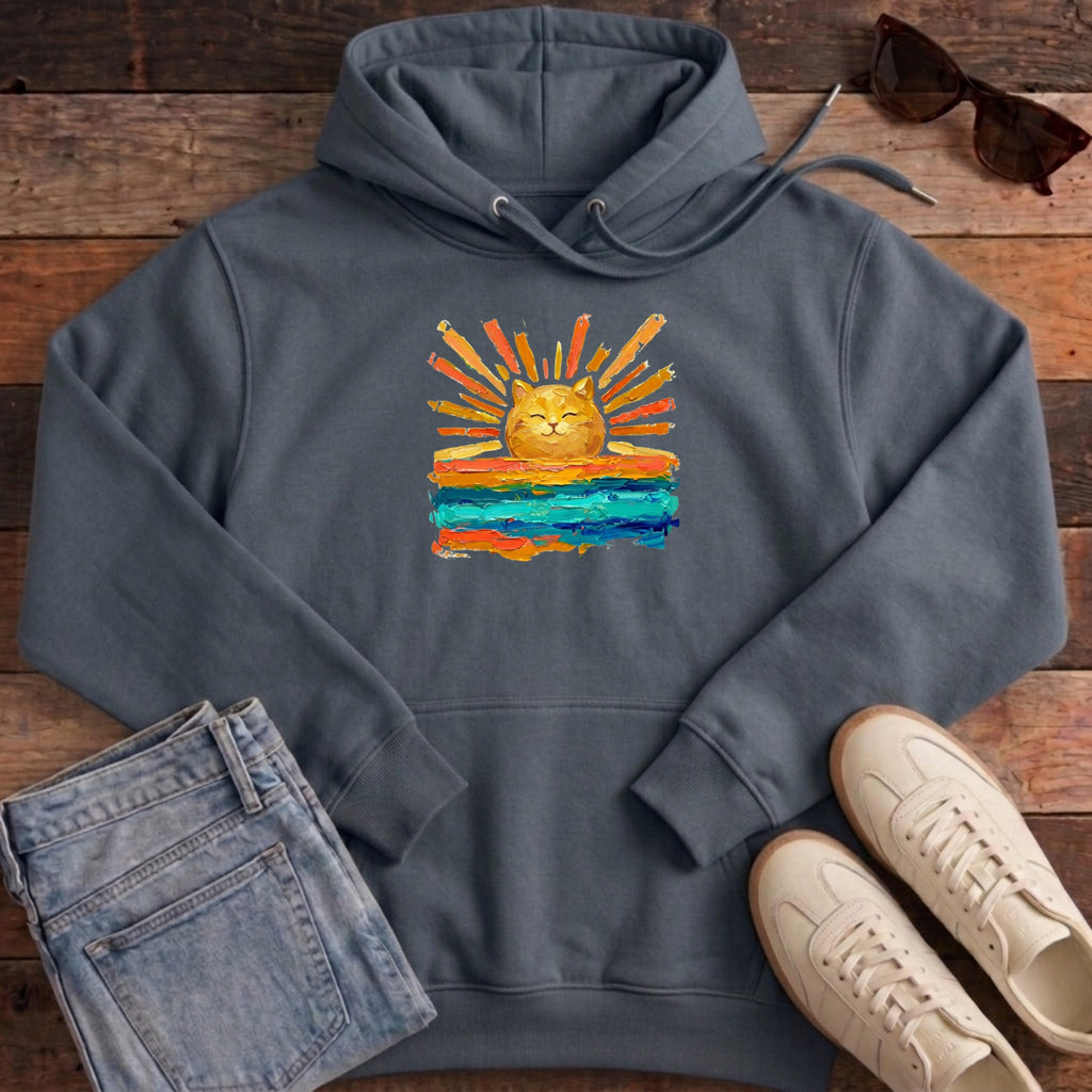 Rise and Shine Cat Hoodie - India Ink Grey