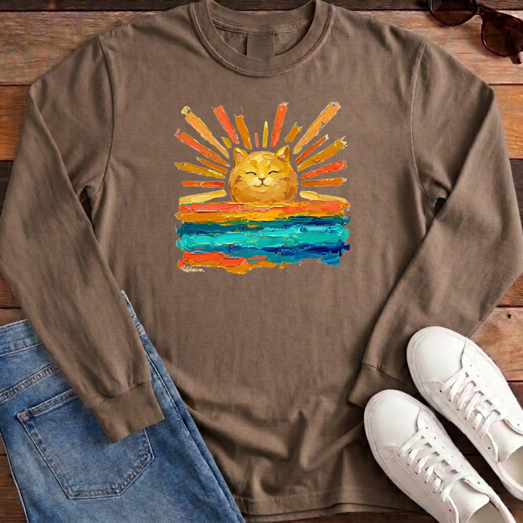 Rise and Shine Cat Long Sleeve - Espresso