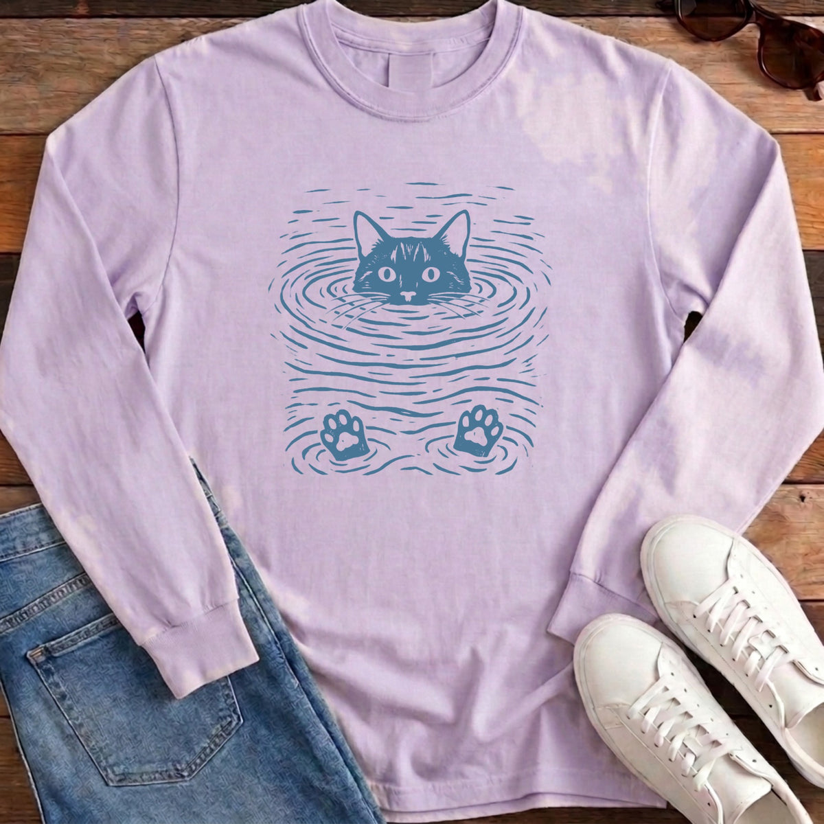 Water Cat Long Sleeve - Orchid
