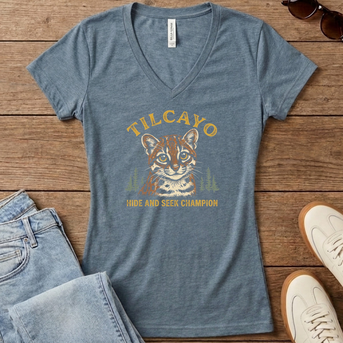 Tilcayo Hide and Seek Champion Women's V-Neck - Heather Slate