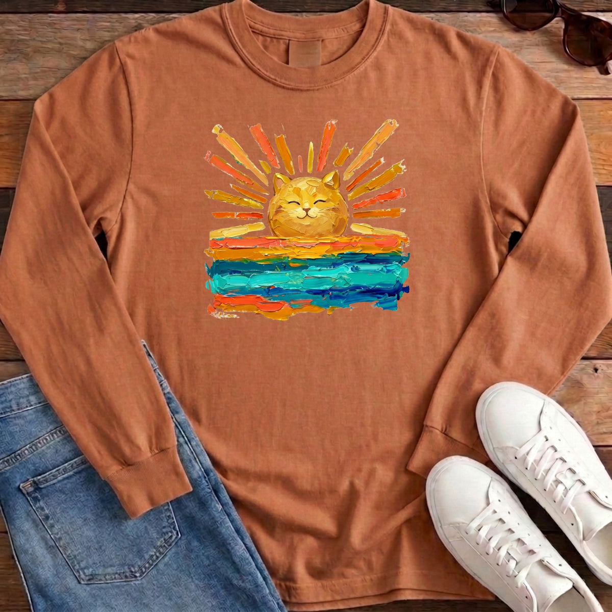 Rise and Shine Cat Long Sleeve - Yam