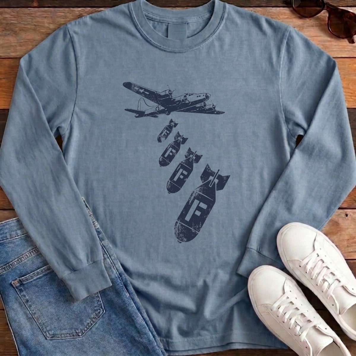 Dropping F Bombs Long Sleeve - Blue Jean