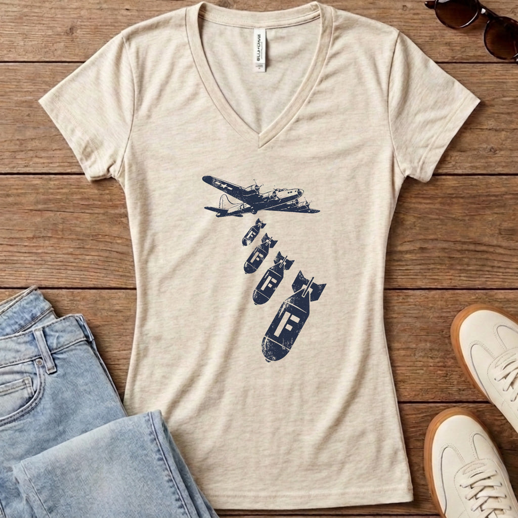 Dropping F Bombs Women's V-Neck - Heather Dust