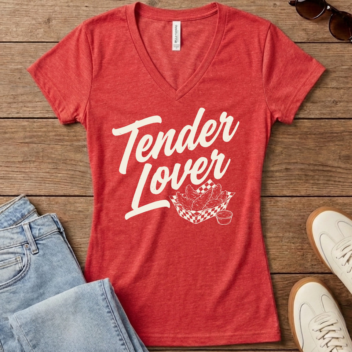 Tender Lover Women's V-Neck - Heather Red