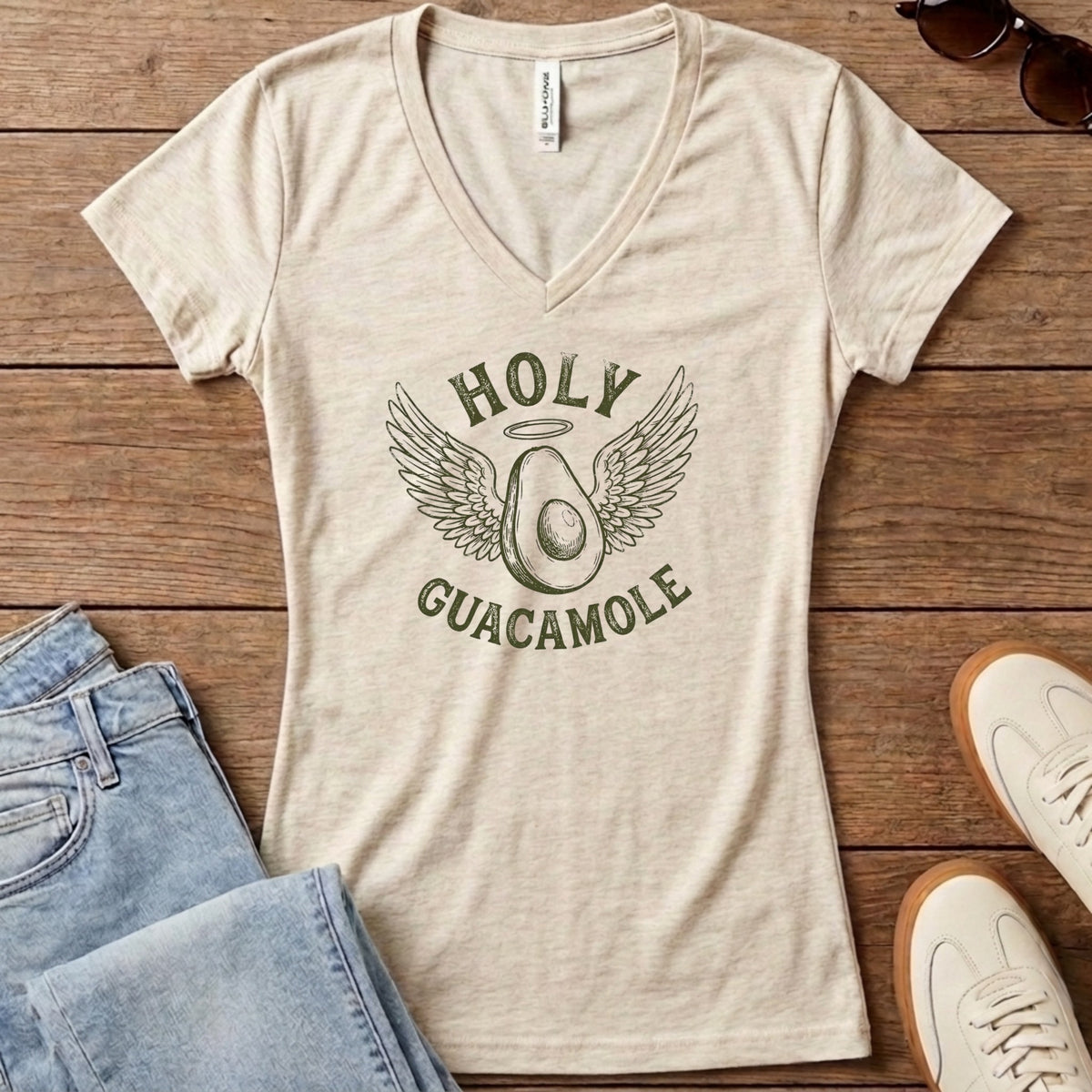 Holy Guacamole Women's V-Neck - Heather Dust