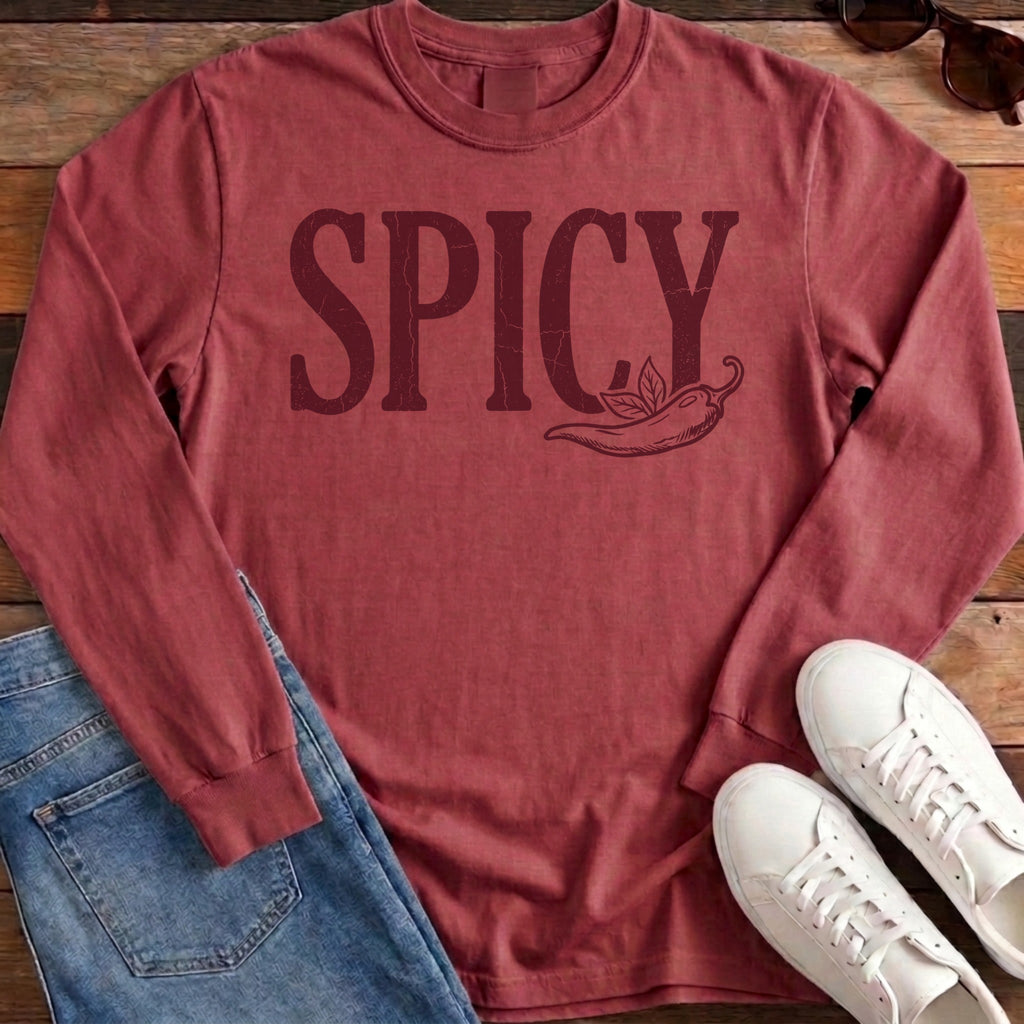 Spicy Chili Pepper Long Sleeve - Crimson