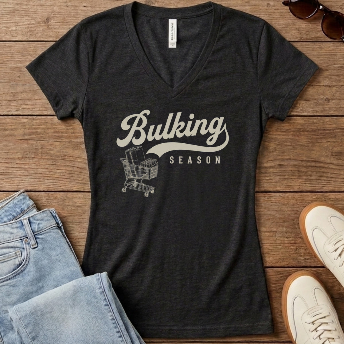 Bulking Season Women's V-Neck - Dark Grey Heather