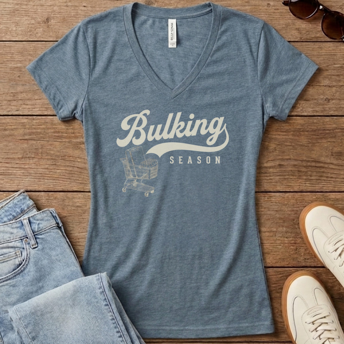 Bulking Season Women's V-Neck - Heather Slate