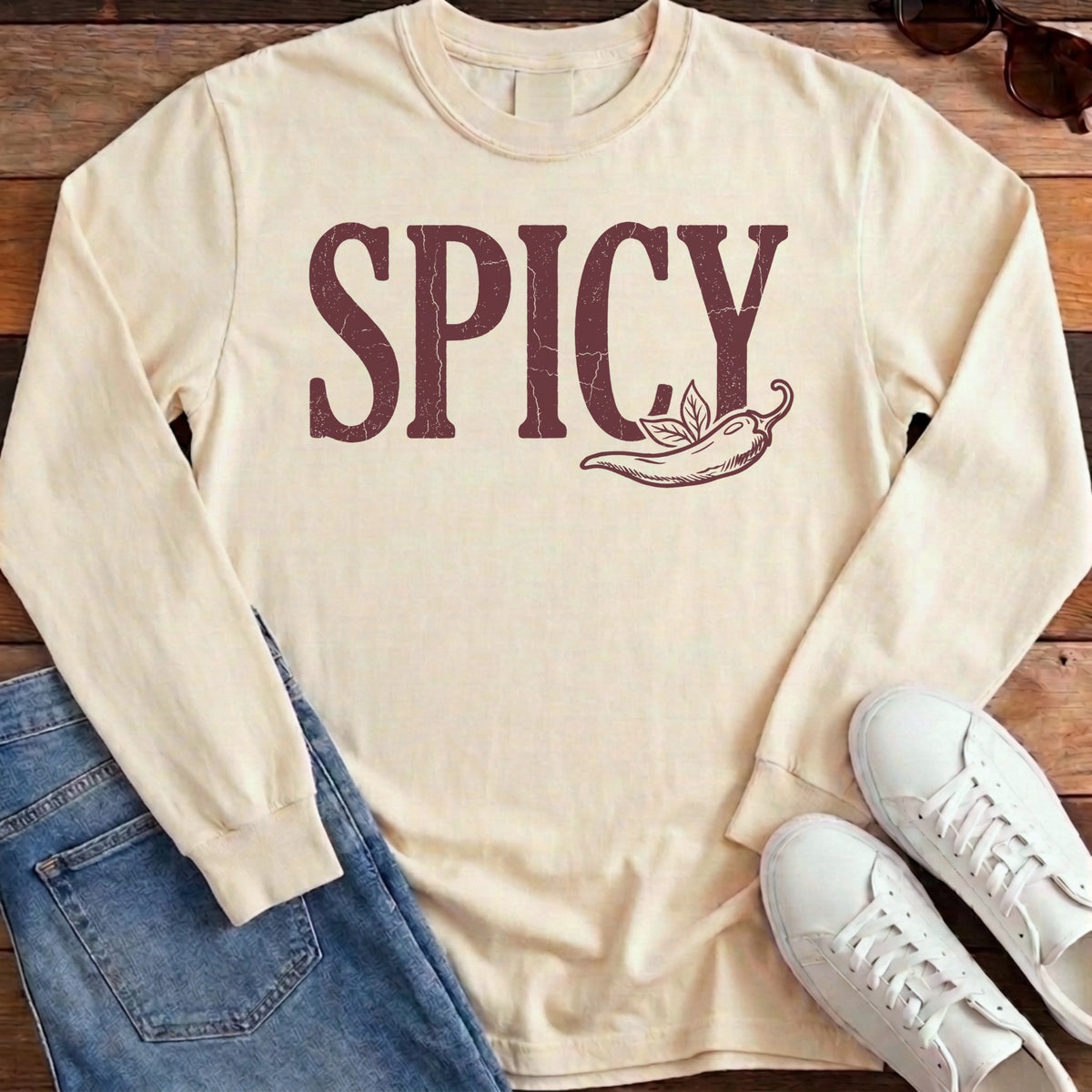 Spicy Chili Pepper Long Sleeve - Ivory