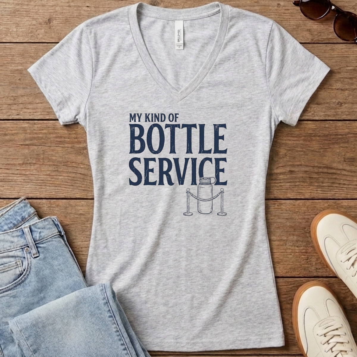 Bottle Service Women's V-Neck - Athletic Heather