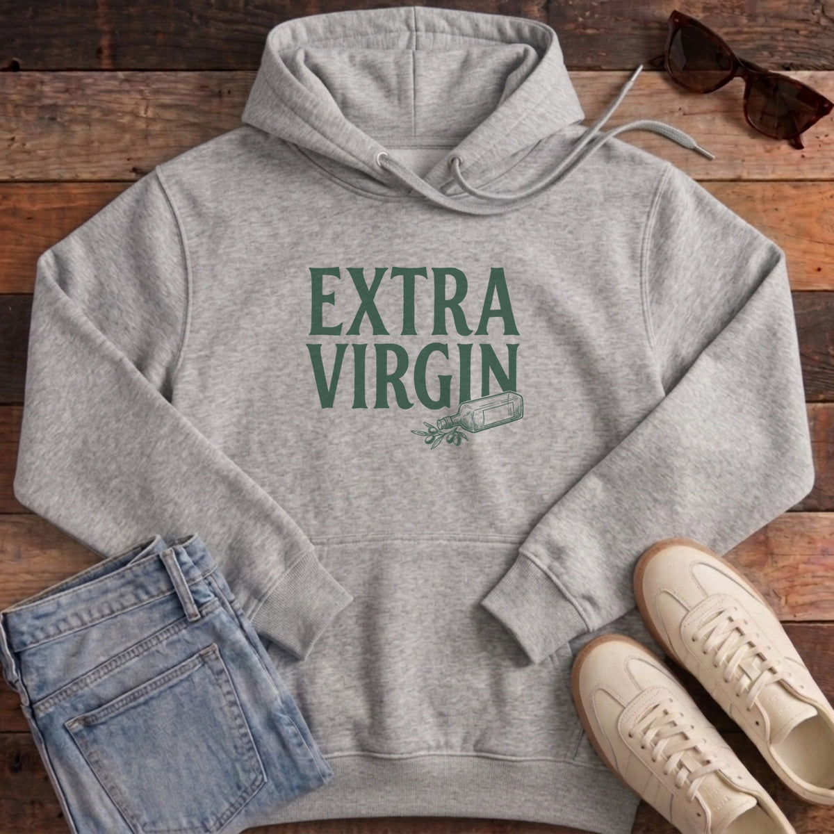 Extra Virgin Hoodie - Heather Grey