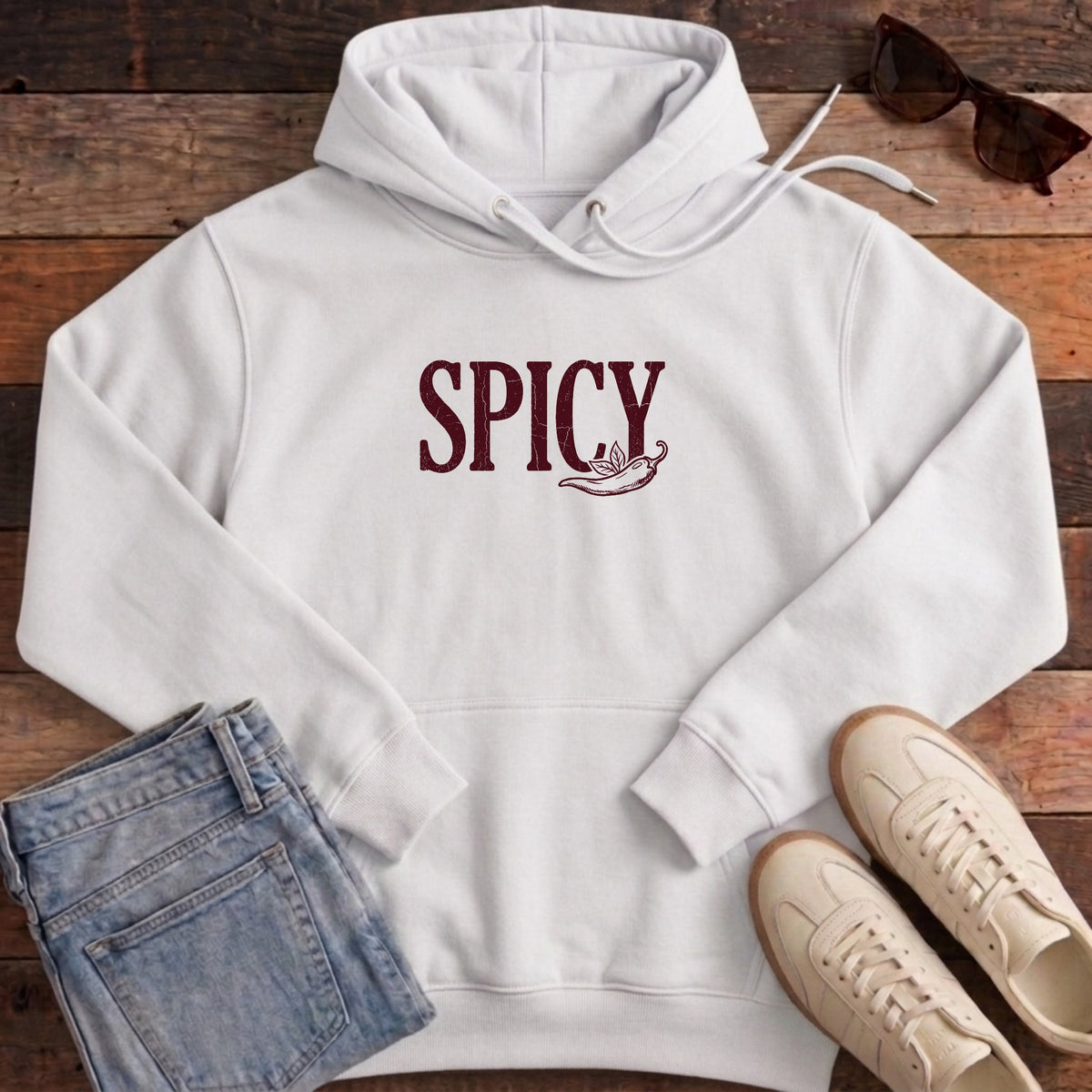 Spicy Chili Pepper Hoodie - White