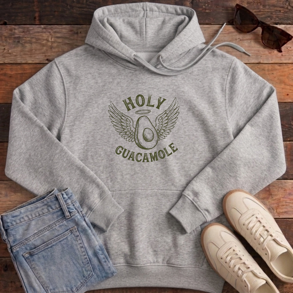 Holy Guacamole Hoodie - Heather Grey