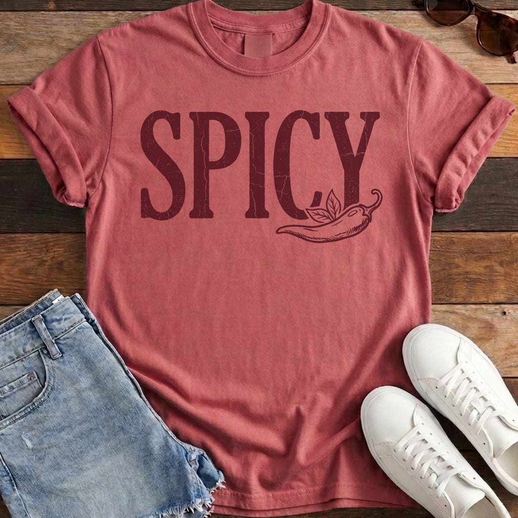 Spicy Chili Pepper Tee - Crimson