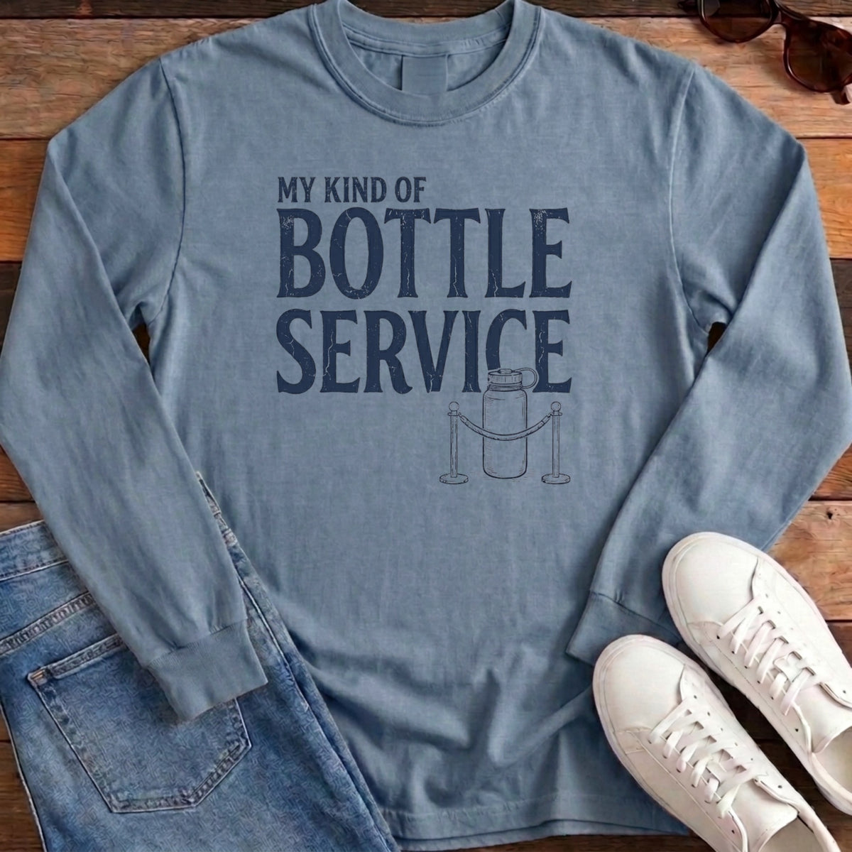 Bottle Service Long Sleeve - Blue Jean