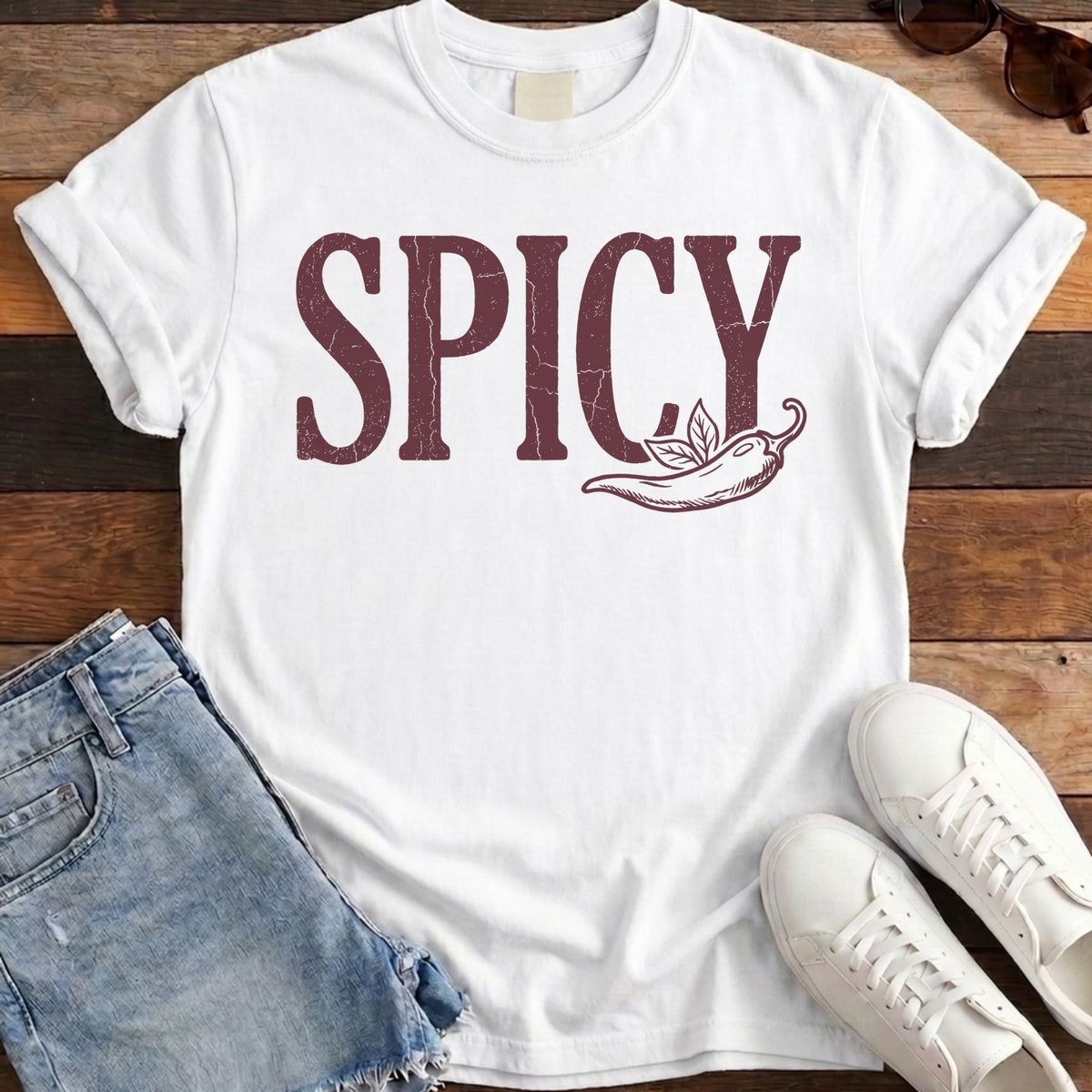 Spicy Chili Pepper Tee - White