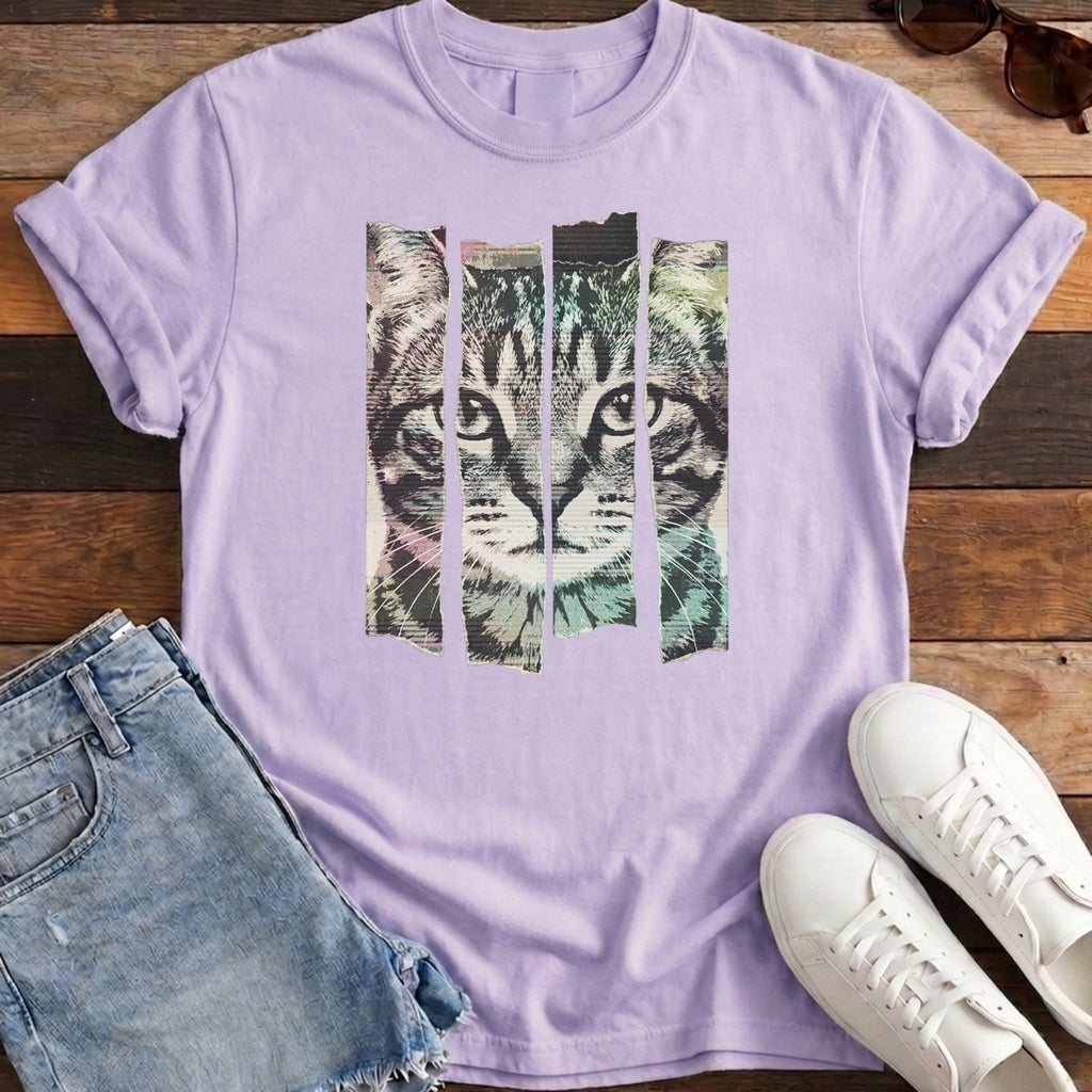 Torn Strip Tabby Tee - Orchid