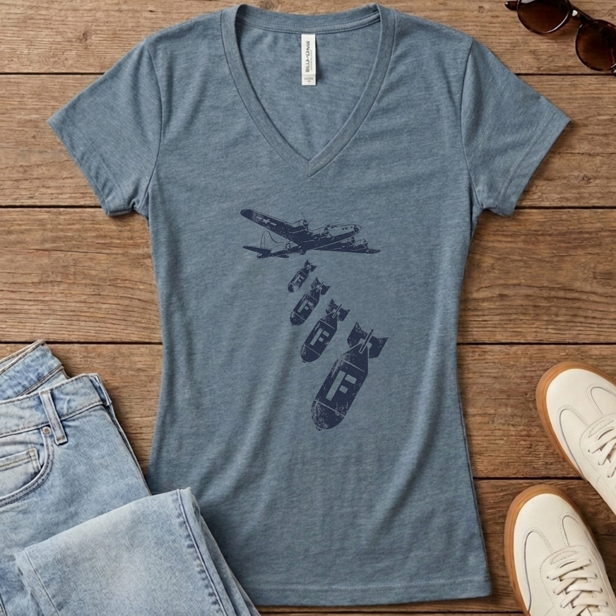 Dropping F Bombs Women's V-Neck - Heather Slate