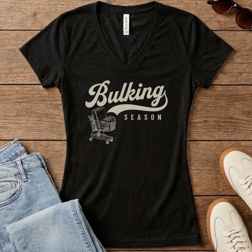 Bulking Season Women's V-Neck - Black Heather