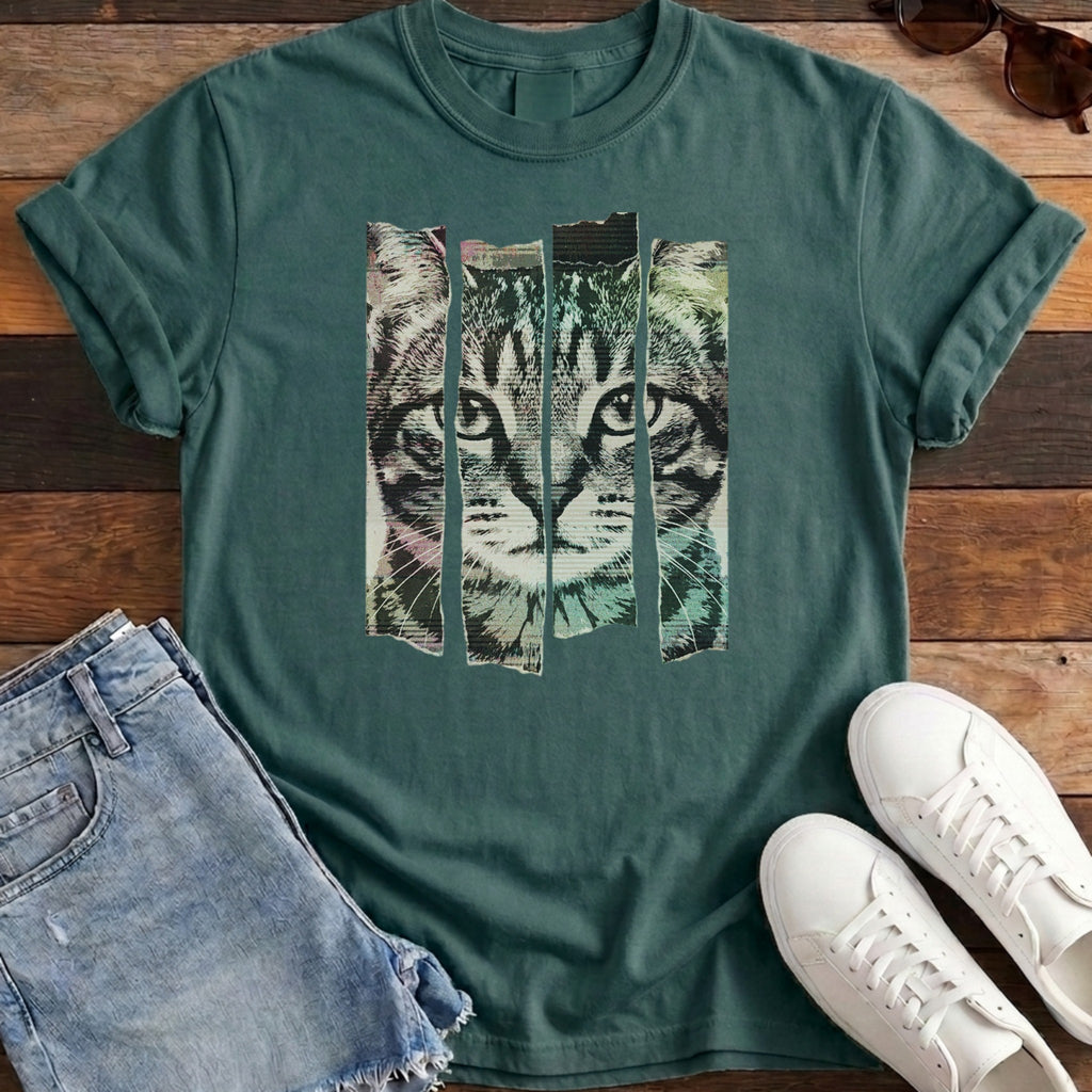 Torn Strip Tabby Tee - Blue Spruce