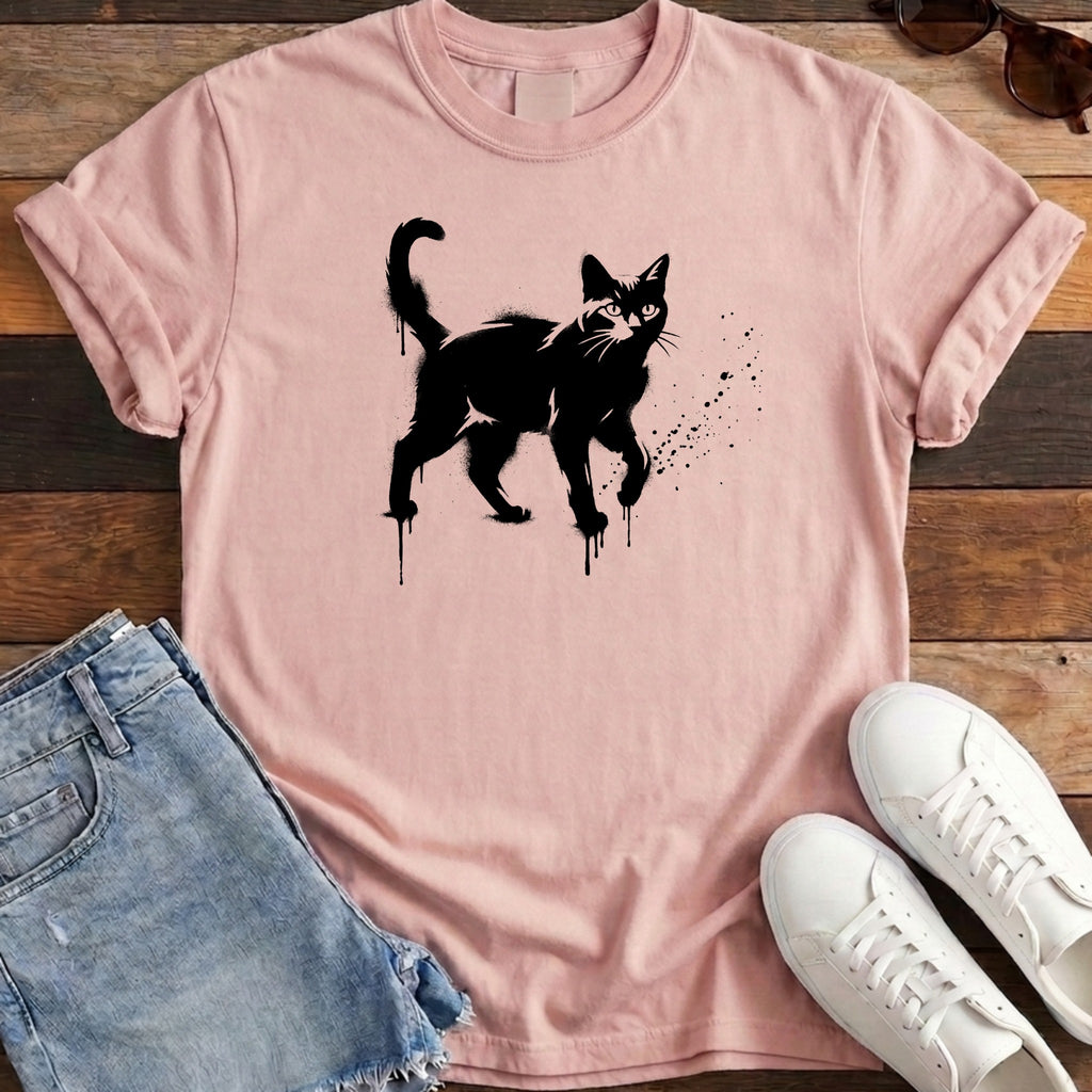 Street Stencil Cat Tee - Blossom