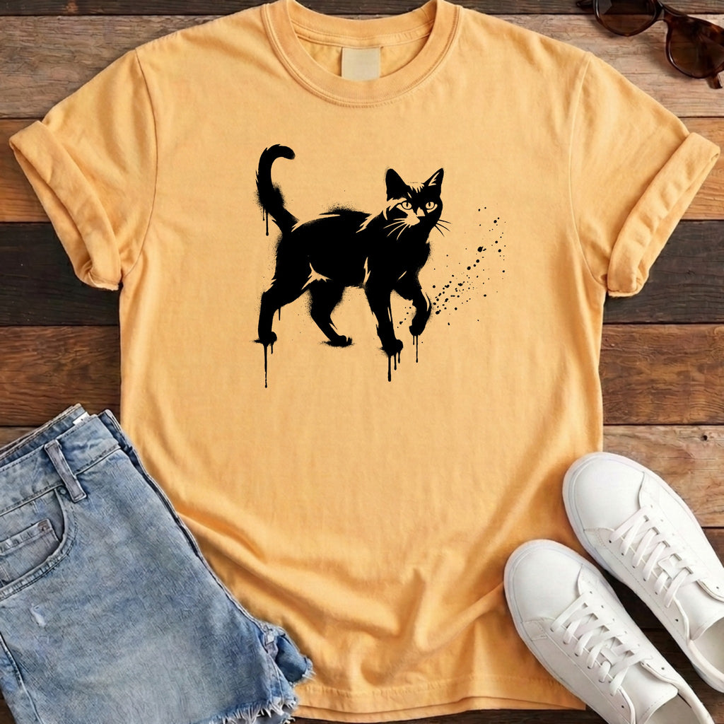 Street Stencil Cat Tee - Citrus