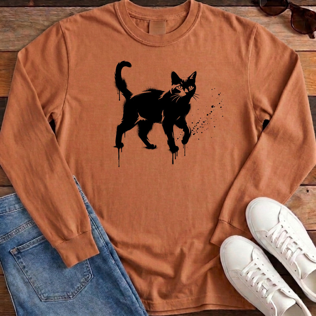 Street Stencil Cat Long Sleeve - Yam