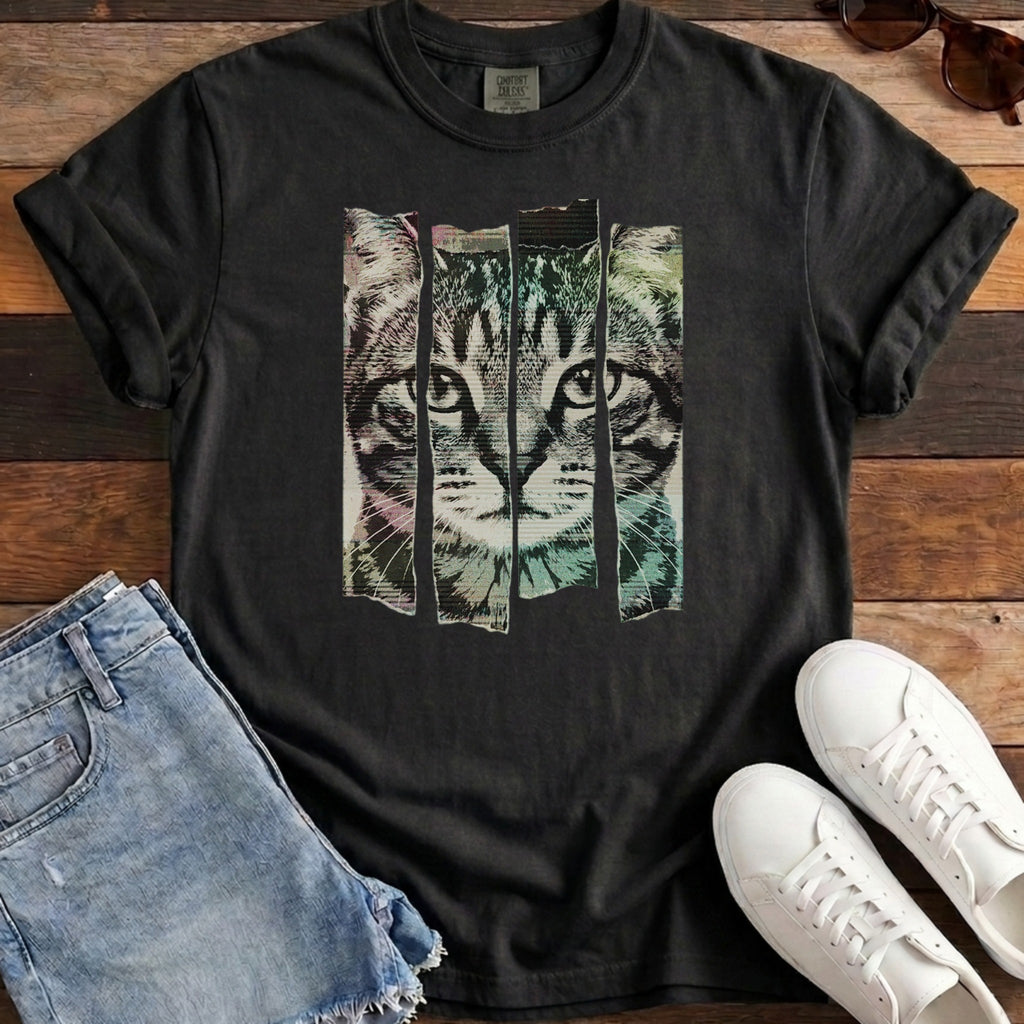Torn Strip Tabby Tee - Black