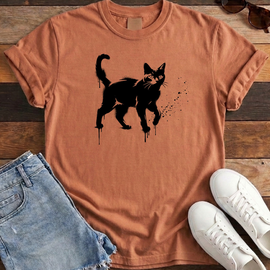 Street Stencil Cat Tee - Yam