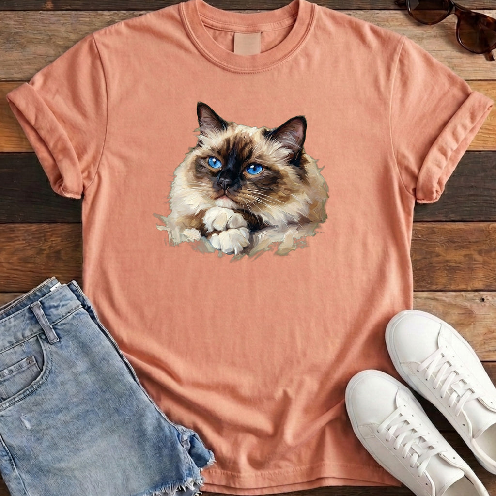 Ragdoll Oil Portrait Tee - Terracotta