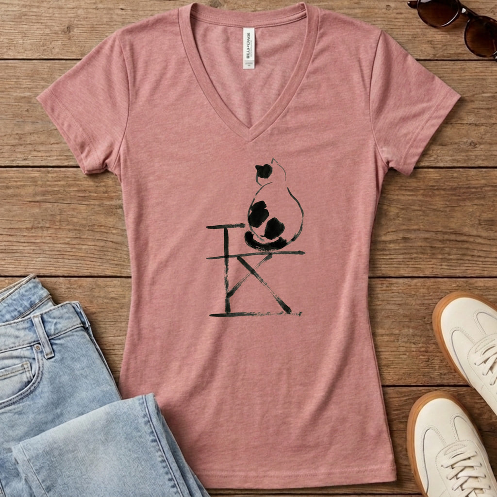 Cat Ponder Women's V-Neck - Heather Mauve
