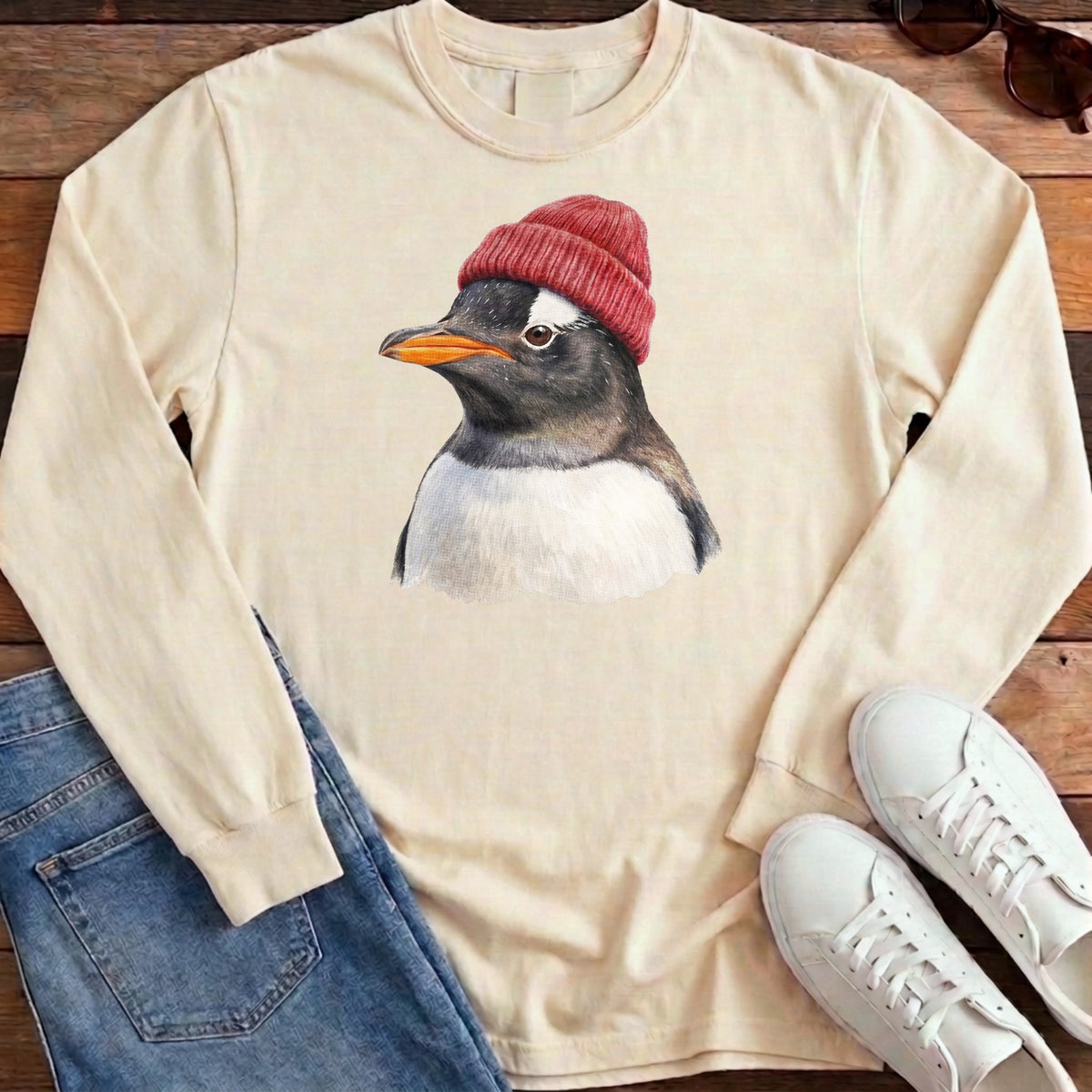 Gentoo Beanie Long Sleeve - Ivory